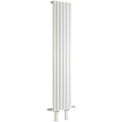 Vitality - Radiateur Vertical sur Pieds Moderne Blanc - 160cm x 35.4cm - Hudson Reed