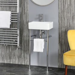 Exton - Lavabo sur Pieds avec 1 Trou - 40cm x 29&445cm - Chromé - Hudson Reed