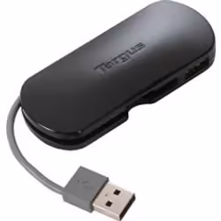 Targus 4-Port Mobile USB Hub, Noir, Gris, Plastique, Windows 7, 2000, XP, Windows Vista Mac OS X 10.2 or later USB Port , Win ...