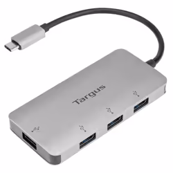 Targus ACH226EU, USB 3.2 Gen 1 (3.1 Gen 1) Type-C, USB 3.2 Gen 1 (3.1 Gen 1) Type-A, 5000 Mbit/s, Argent, USB, 5 V