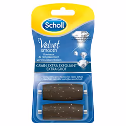 Scholl Velvet Smooth Express Pedi Cristaux de Diamants Grain Extra Exfoliant 2 Rouleaux de Remplacement