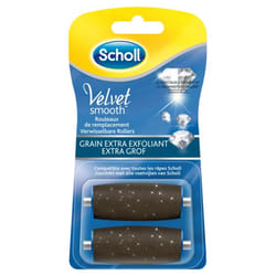 Scholl Velvet Smooth Express Pedi Cristaux de Diamants Grain Extra Exfoliant 2 Rouleaux de Remplacement