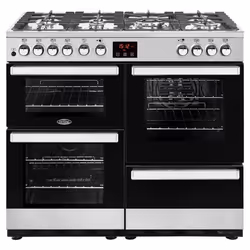 Belling Cookcentre 100 DFT, Cuisinière, Noir, Argent, Rotatif, Tactile, Devant, émail, Inférieur droit