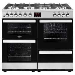 Belling Cookcentre 100 DFT Cuisinière Gaz Noir, Argent