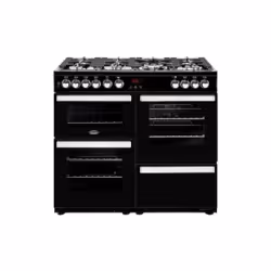 Belling Cookcentre 100DF, Cuisinière, Noir, Rotatif, Devant, Électronique, émail