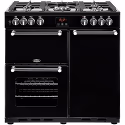Belling PKENS90DFBLK, Cuisinière, Noir, Rotatif, Devant, LED, CE