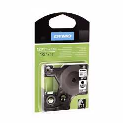 DYMO D1 - Durable Étiquettes - Noir sur blanc - 12mm x 5.5m, Noir sur blanc, Polyester, Belgique, -40 - 150 °C, DYMO, LabelMa ...