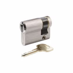 Demi-cylindre de serrure profil européen pour porte extérieure, porte d'entrée, porte de garage Le demi-cylindre de serrure e ...