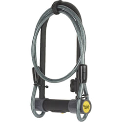 Yale - Antivol u + câble pour vélo, vtt - 4 clés - 23x11,5x13 cm - Câble 1,2m - Noir/Gris