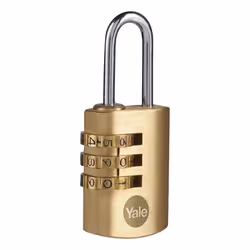 Yale Y150B/22/120/1, Cadenas conventionnel, Verrouillage à combinaison, Laiton, Laiton, Acier, En forme de U
