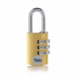 Yale YE3CB/20/121/1/GO, Cadenas conventionnel, Verrouillage à combinaison, Argent, Aluminium, Acier, En forme de U