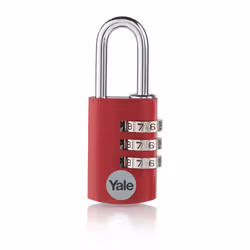 Yale YE3CB/38/131/1/CO, Cadenas conventionnel, Verrouillage à combinaison, Rouge, Aluminium, Acier, En forme de U