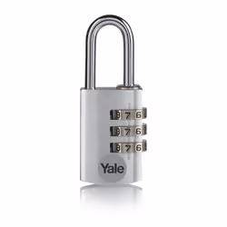 Yale YE3CB/38/131/1/S, Cadenas conventionnel, Verrouillage à combinaison, Argent, Aluminium, Acier, En forme de U