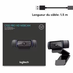 Logitech Hd Pro C920 webcam 3 MP 1920 x 1080 pixels USB 2.0 Noir - Vue supplémentaire 10