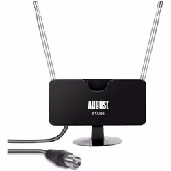 Antenne TV Intérieur TNT HD Portable Discrète Extensible Pied Support Autocollant Ventouse pour Fenêtre Vitre - August DTA23 ...
