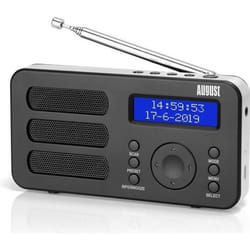 Radio Portable Rechargeable DAB FM - August MB225 Noir - Batterie Alarme 40 présélections