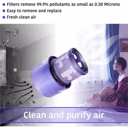 Filtre pour Dyson Cyclone V10 SV12 Series avec brosse. Modèles Compatibles : Dyson V10 Cyclone, V10 Absolute, V10 Animal, V10 ...