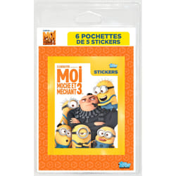 Cartamundi Moi, Moche Et Méchant 3 - 6 Pochettes De 5 Stickers / Blister