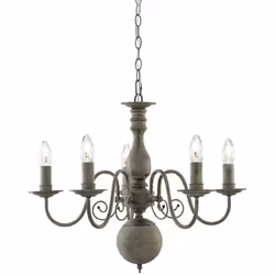 Searchlight Greythorne - Plafonnier à 5 ampoules à bras multiples gris, E14 | Finition: gris | Indice de protection IP: IP20 ...