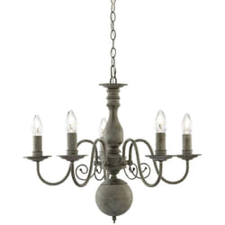 Eglo - Searchlight Greythorne - Plafonnier à 5 ampoules à bras multiples gris, E14