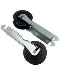 Lot de 2 galets poulies tendeurs et supports d'origine (06017597, 40004610) Sèche-linge Candy edessa, fagor, fagpr, hoover, kelvinator, maytag,