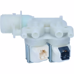 Electrovanne double pour lave-linge INDESIT, ARISTON HOTPOINT, WHIRLPOOL, SCHOLTES,, BAUKNECHT Électrovanne 2 voie 90° 2 diam ...