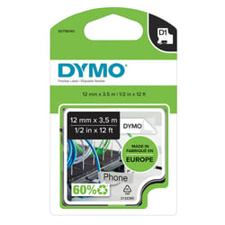 DYMO D1 - Durable Étiquettes - Noir sur blanc - 12mm x 5.5m