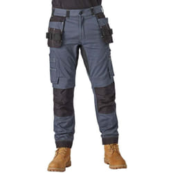 Dickies - Pantalon de travail à poche genouillères slim fit Holster Universal flex Gris / Noir 42