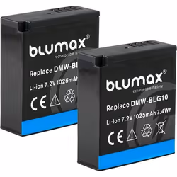 Batterie - BLUMAX - DMW-BLG10 - Lot de 2 - 1025 mAh - 72 V - Compatible Panasonic Lumix