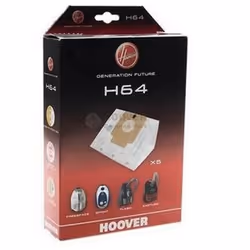 Boite de 5 sacs H64 d'origine pour aspirateur HOOVER 35600637 Appareils compatibles : [ASPIRATEUR HOOVER: ] 39000440, 3900046 ...