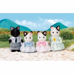Sylvanian Families La famille Chat Bicolore, 3 an(s), Couleurs assorties, Noir, Blanc, Polystyrène, Plastique
