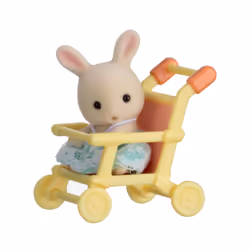 Sylvanian Families Le bébé Lapin et poussette, 3 an(s), Couleurs assorties, Plastique