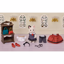 Sylvanian Families La valisette de mode et grande sœur chat bicolore - Vue supplémentaire 6
