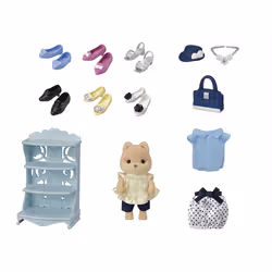 Sylvanian Families La valisette de mode et grande sœur chien caramel