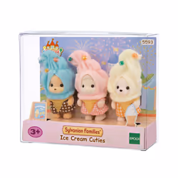 Sylvanian Families Le trio des bébés en costumes de crèmes glacées, 3 an(s), Multicolore, Plastique