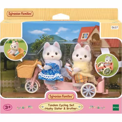 Sylvanian Families Les frères et sœurs husky et leur tandem, 3 an(s), Multicolore, Polyvinyl chloride (PVC)