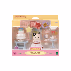 Sylvanian Families La fille chat bicolore et son goûter d’anniversaire, 3 an(s), Multicolore, Polyvinyl chloride (PVC)