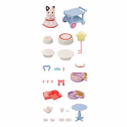 Sylvanian Families La fille chat bicolore et son goûter d'anniversaire - Vue supplémentaire 5