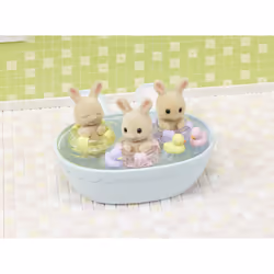 Sylvanian Families Les triplés Lapin Crème et accessoires de bain - Vue supplémentaire 10