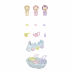 Sylvanian Families Les triplés Lapin Crème et accessoires de bain - Vue supplémentaire 7