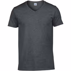 Gildan - T-shirt à manches courtes et col en V - Homme (Gris sombre)