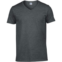 Gildan - T-shirt à manches courtes et col en V - Homme (Gris sombre)