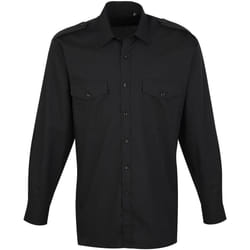 Premier - Chemise de pilote à manches longues - Homme (Noir)