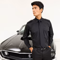 Premier - Chemise de pilote à manches longues - Homme (Noir)