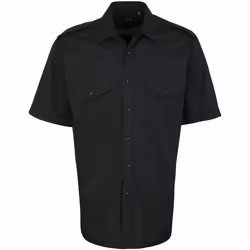 Premier - Chemise de pilote à manches courtes - Homme (Noir)