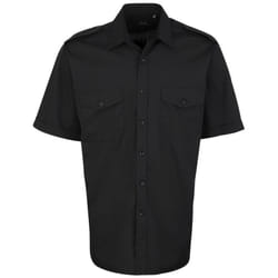 Premier - Chemise de pilote à manches courtes - Homme (Noir)