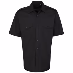 Premier - Chemise de pilote à manches courtes - Homme (Noir)