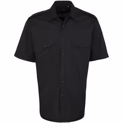 Premier - Chemise de pilote à manches courtes - Homme (Noir)