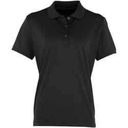 Premier Coolchecker - Polo à manches courtes - Femme (Noir)