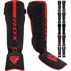 RDX Protège Tibia Boxe Thai Kick Boxing Arts Martiaux MMA Dentraînement Maya Hide Cuir Kara Protege Tibia Muay Thai Rouge